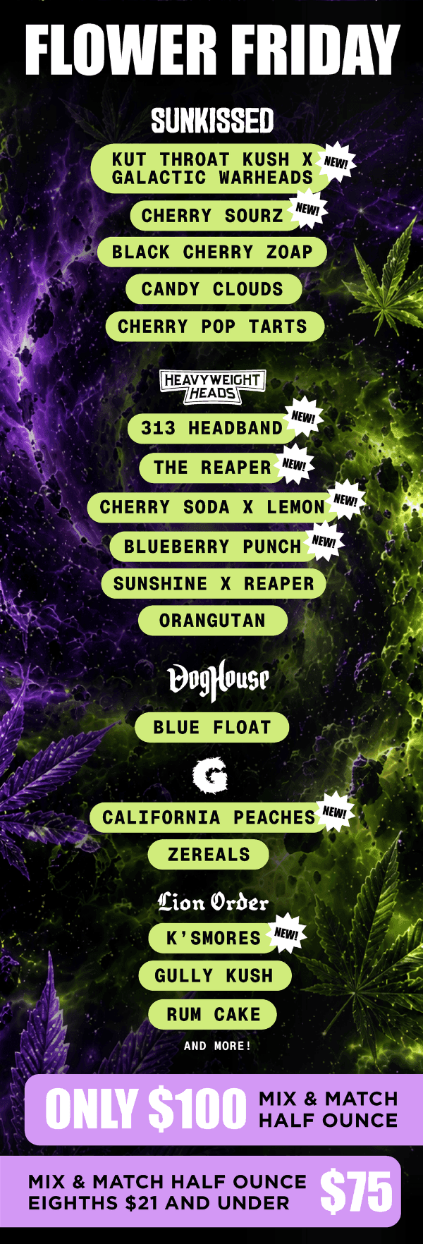 Flower Friday Deals: Mix & Match Ounces and Eighths - Cannabis deal image