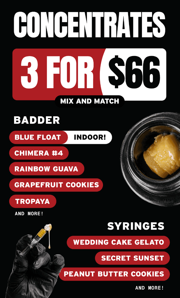 3 for $66 Concentrates Mix and Match