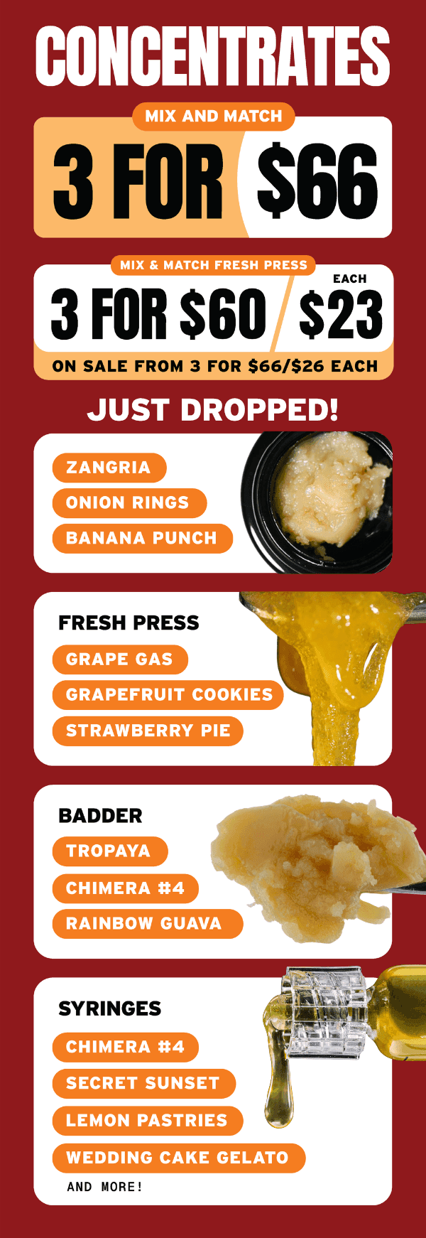 Concentrates Mix & Match: 3 for $66 - Cannabis deal image