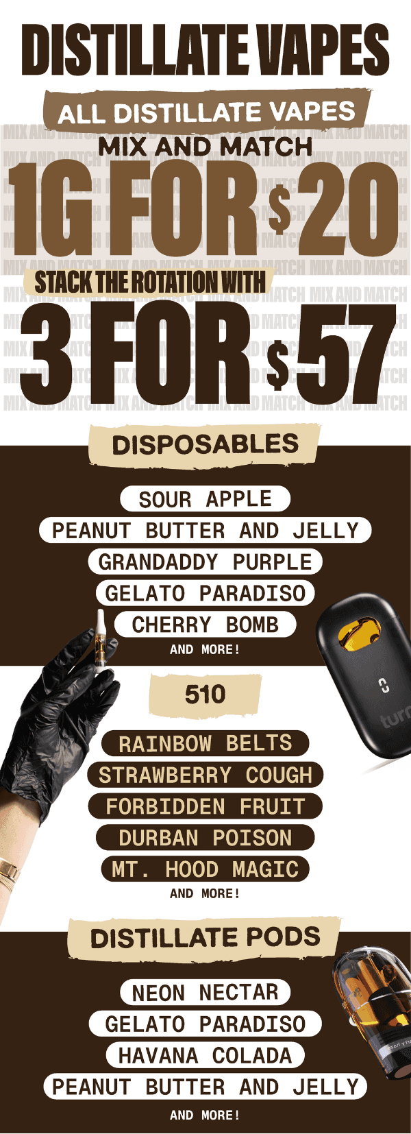 Distillate Vapes Mix and Match Deals