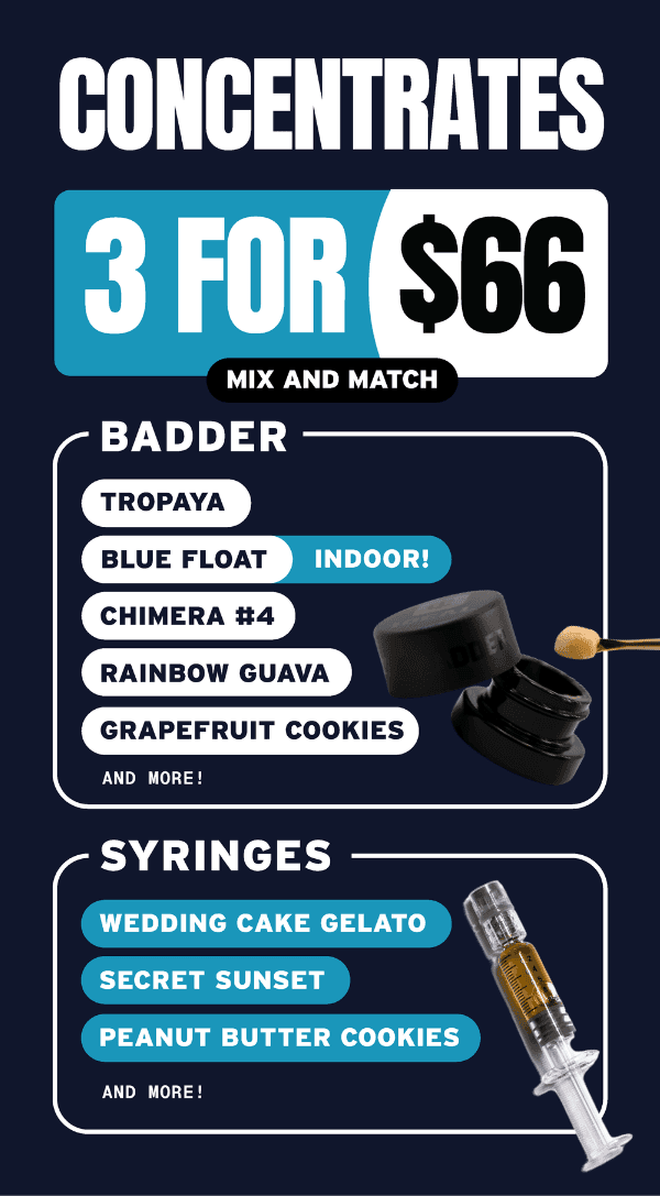 3 for $66 Concentrates Mix and Match