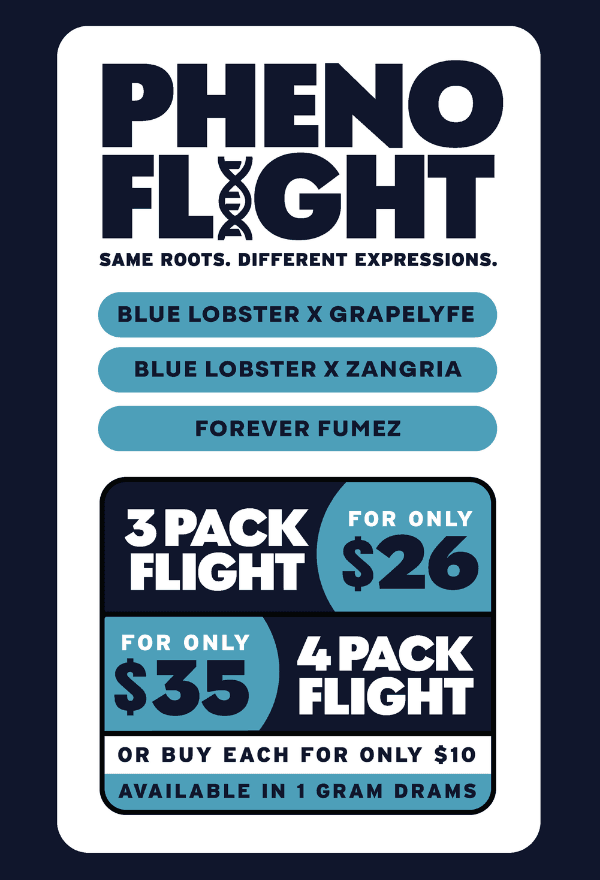 Pheno Flight 3-Pack for $26 & 4-Pack for $35