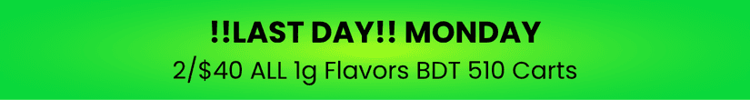 Last Day Monday: 2/$40 Carts