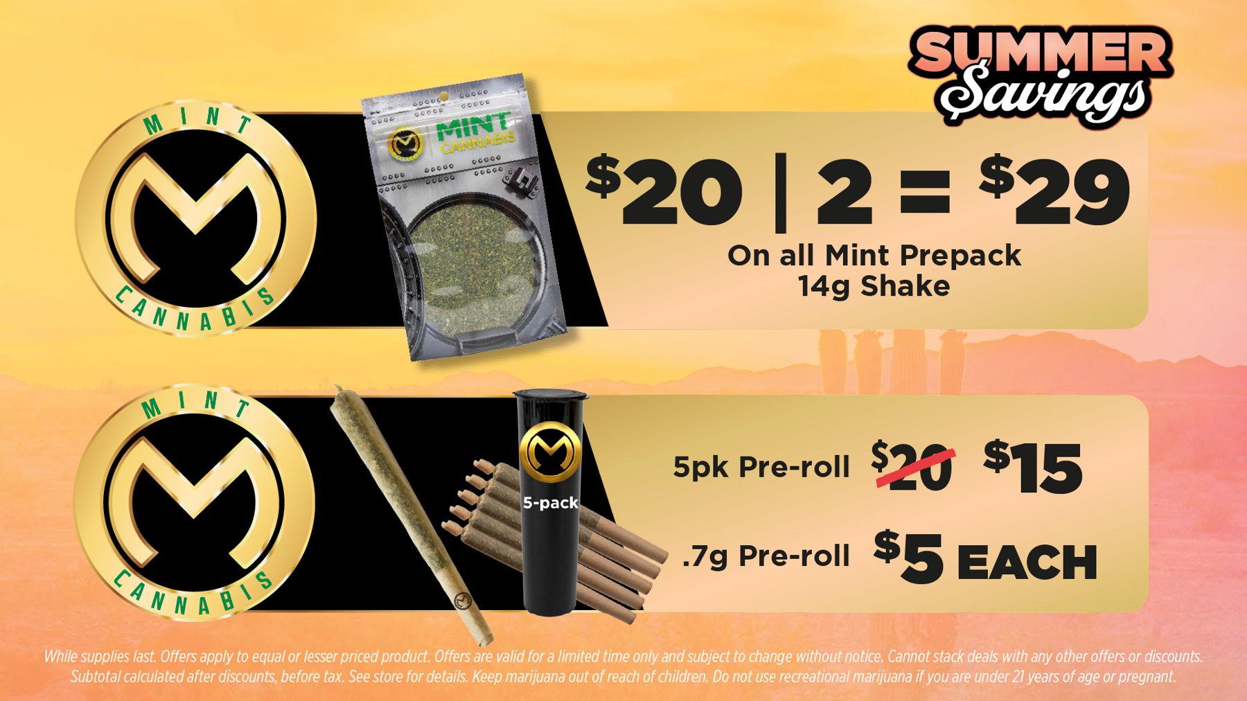 Summer Savings on Shake and Pre-Rolls - Cannabis deal image