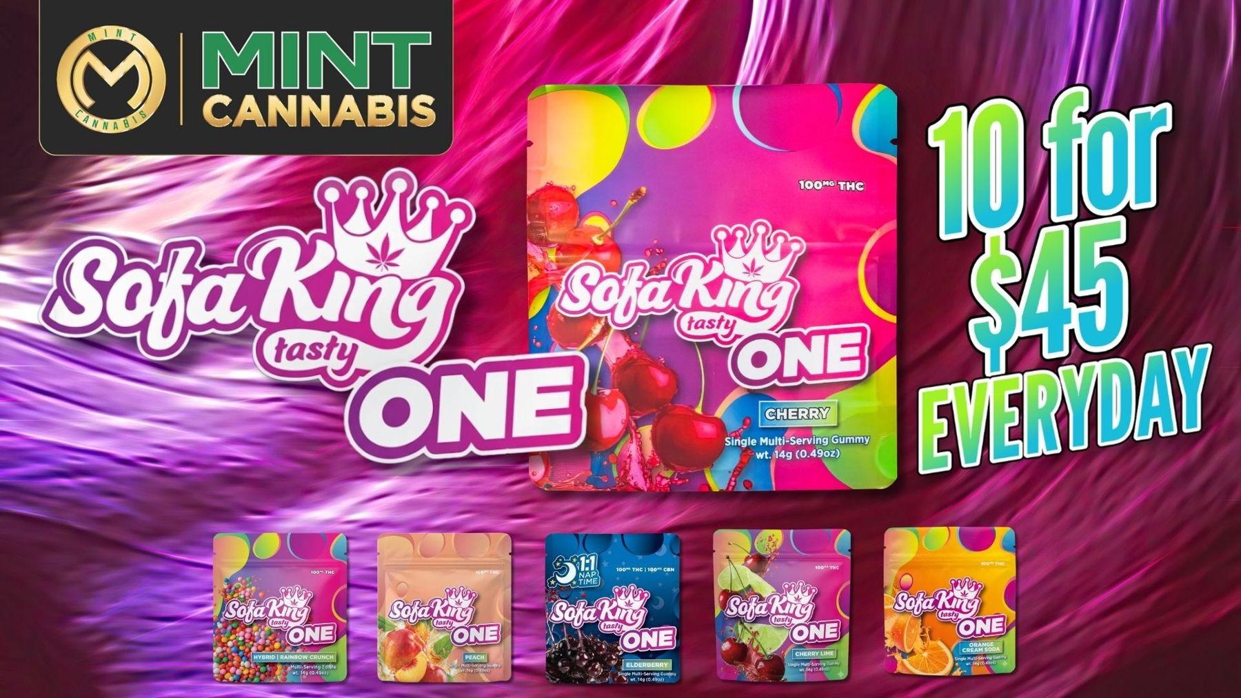 10 Sofa King ONE Gummies for $45 Everyday - Cannabis deal image