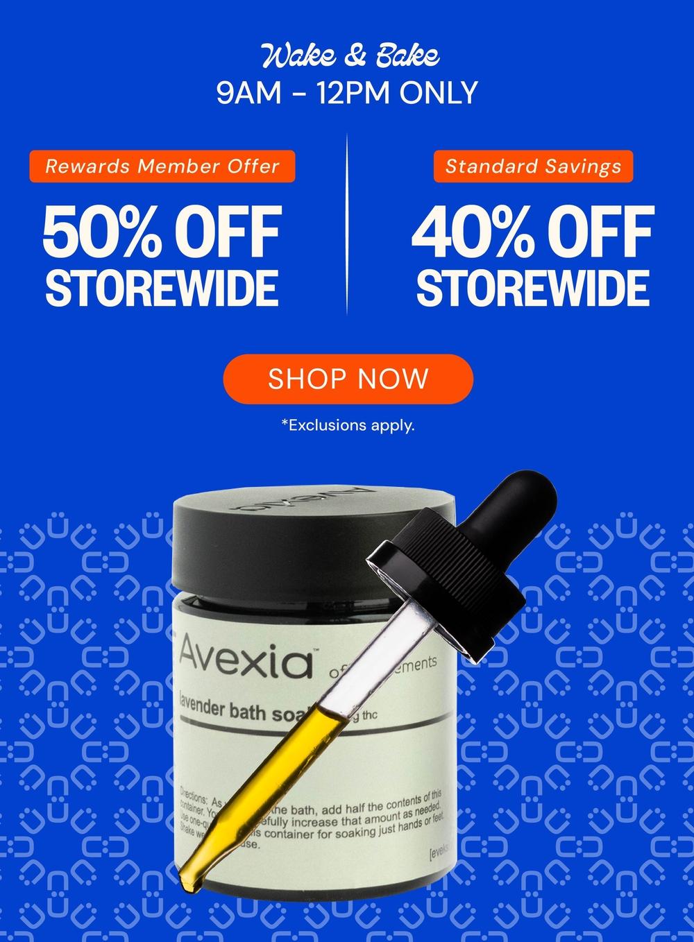 Rewards Members 50% Off, Standard 40% Off - Cannabis deal image