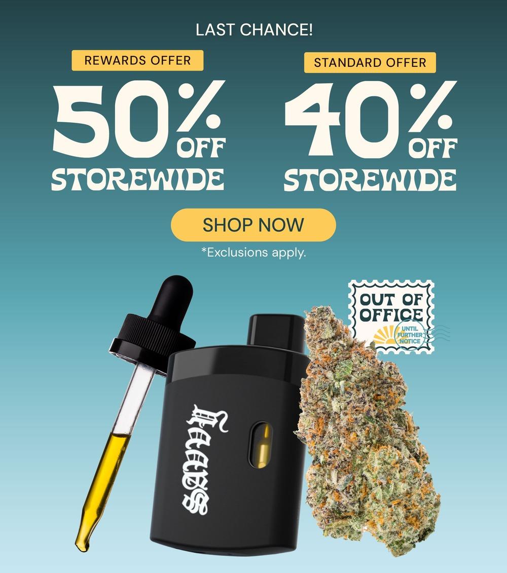LAST CHANCE! Storewide Discounts & Exclusions Apply