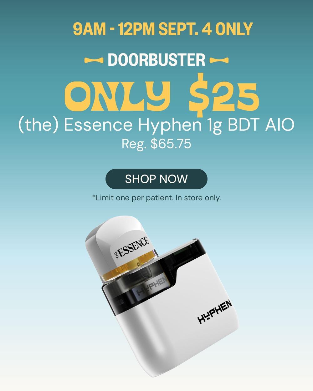 Doorbuster Deal: Essence Hyphen 1g AIO for $25 - Cannabis deal image