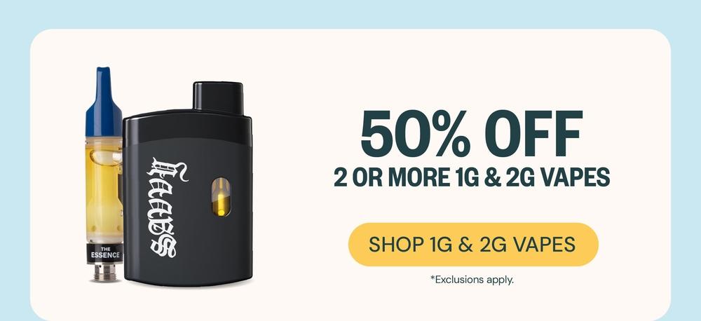 50% Off Vapes & Exclusions Apply