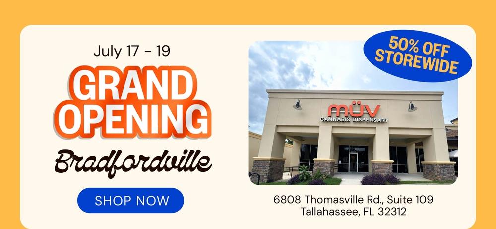 Grand Opening Bradfordville: 50% Off Storewide - Cannabis deal image