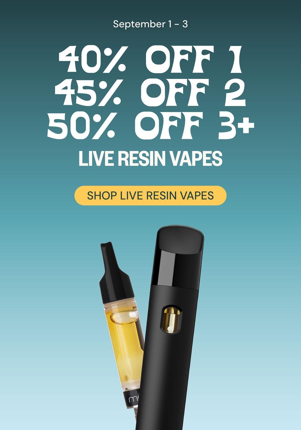 Tiered Discounts on Live Resin Vapes