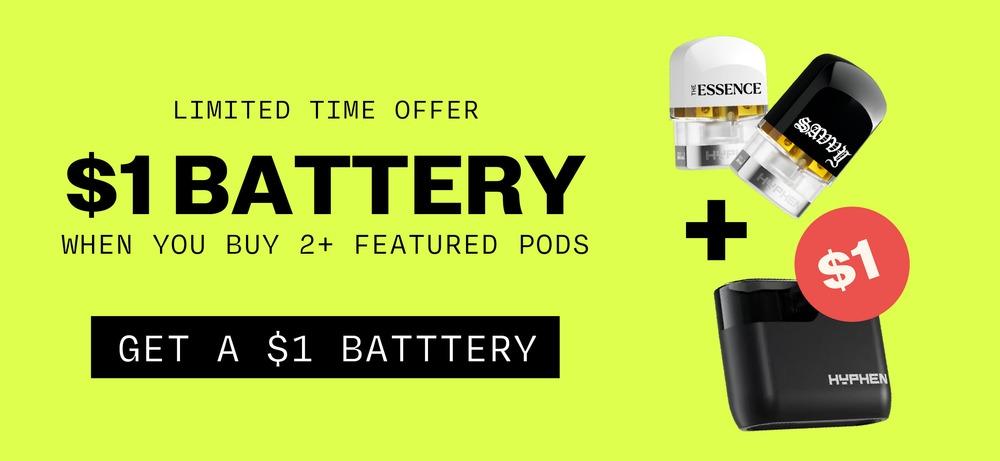 $1 Battery with Featured Pod Purchase - Cannabis deal image