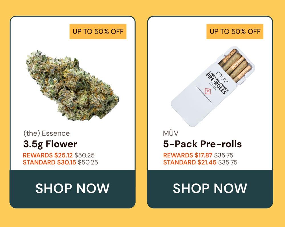 Up to 50% Off Flower and Pre-rolls - Cannabis deal image