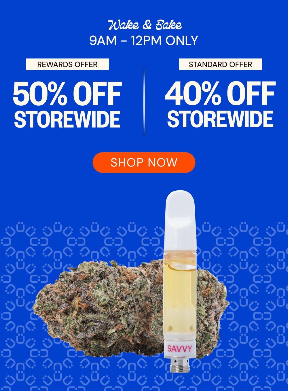 Wake & Bake: 50% Off Storewide - Cannabis deal image