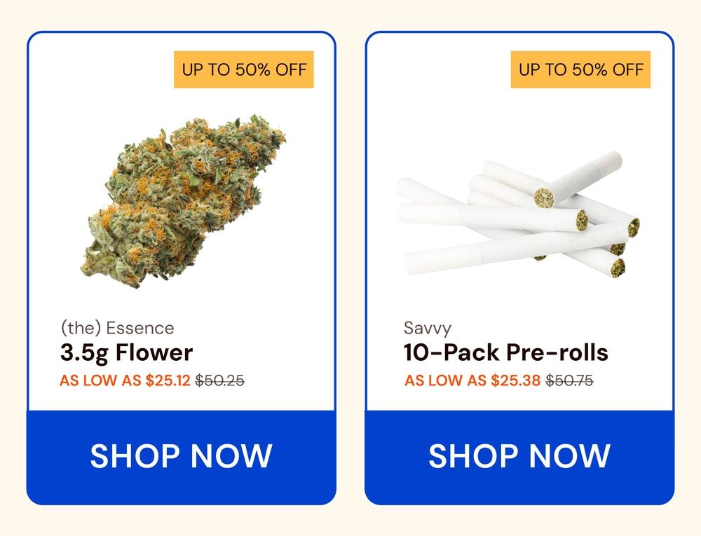 Up to 50% Off Flower & Pre-rolls - Cannabis deal image