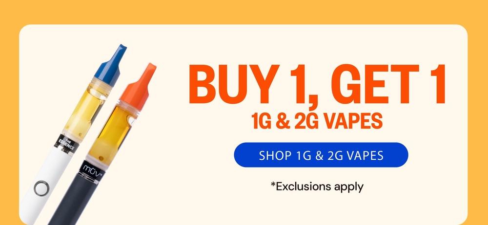 Buy 1 Get 1 1G & 2G Vapes - Cannabis deal image