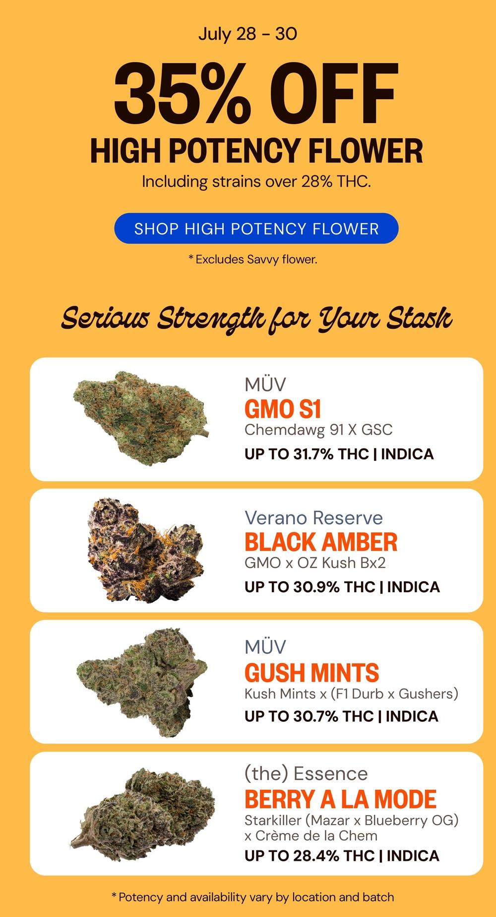 35% Off High Potency Flower