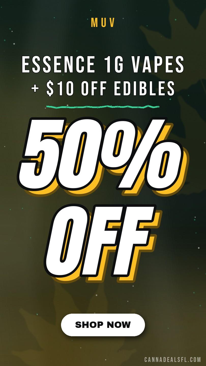 Up To 50% Off (The) Essence 1G Vapes 🙌 Plus, $10 Off Edibles