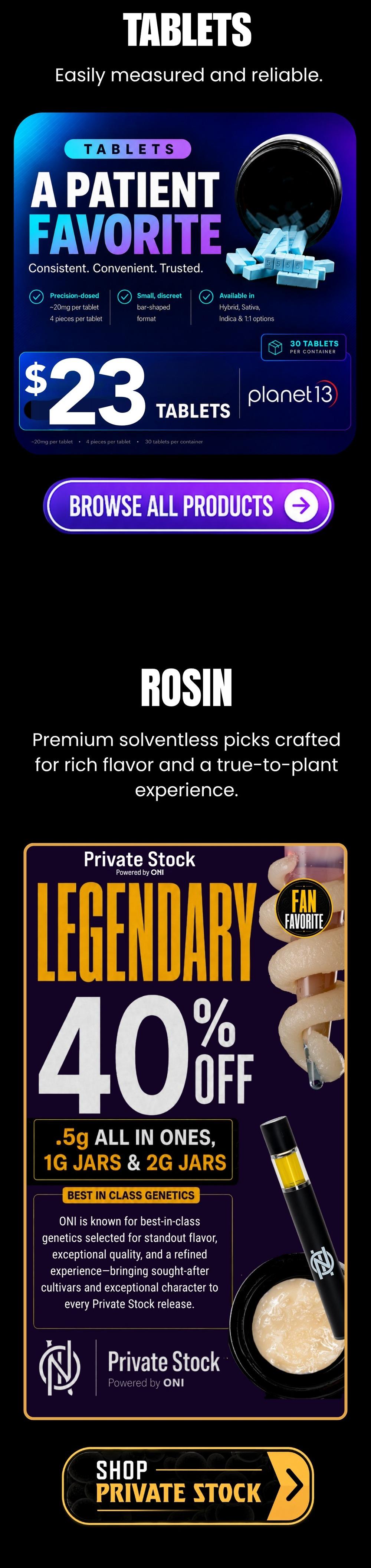 40% Off Rosin & $23 Tablets