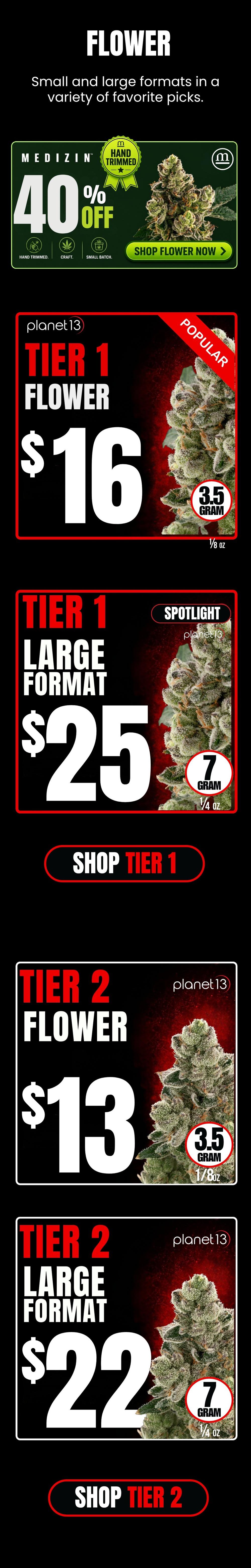 Flower Deals: 40% Off & Tiered Pricing