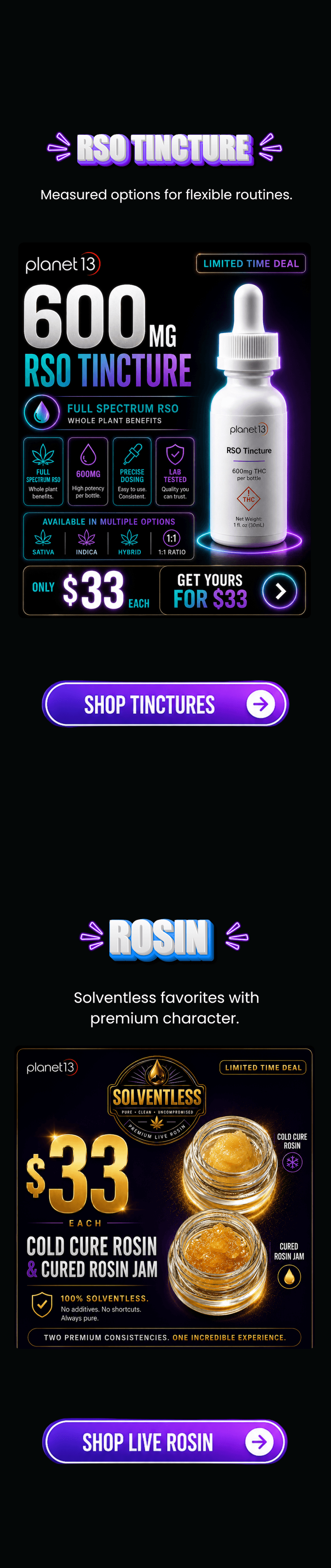 RSO Tincture & Rosin Deals