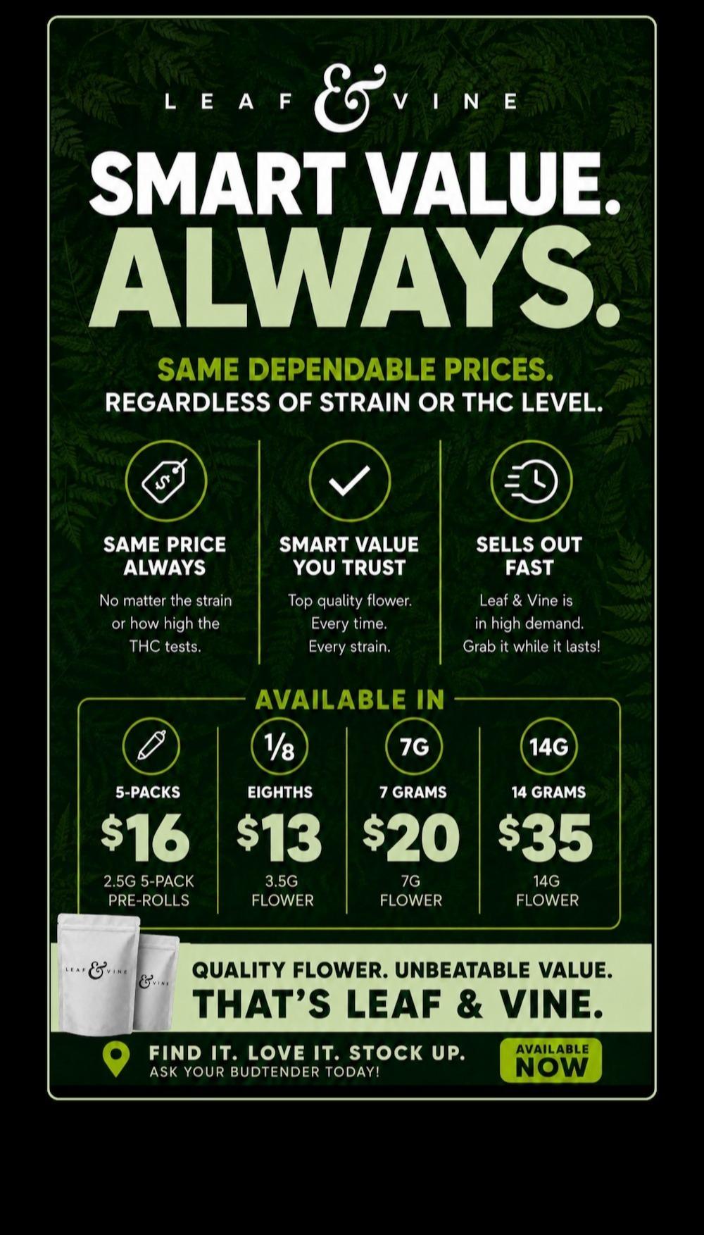 Smart Value: Consistent Prices on Flower