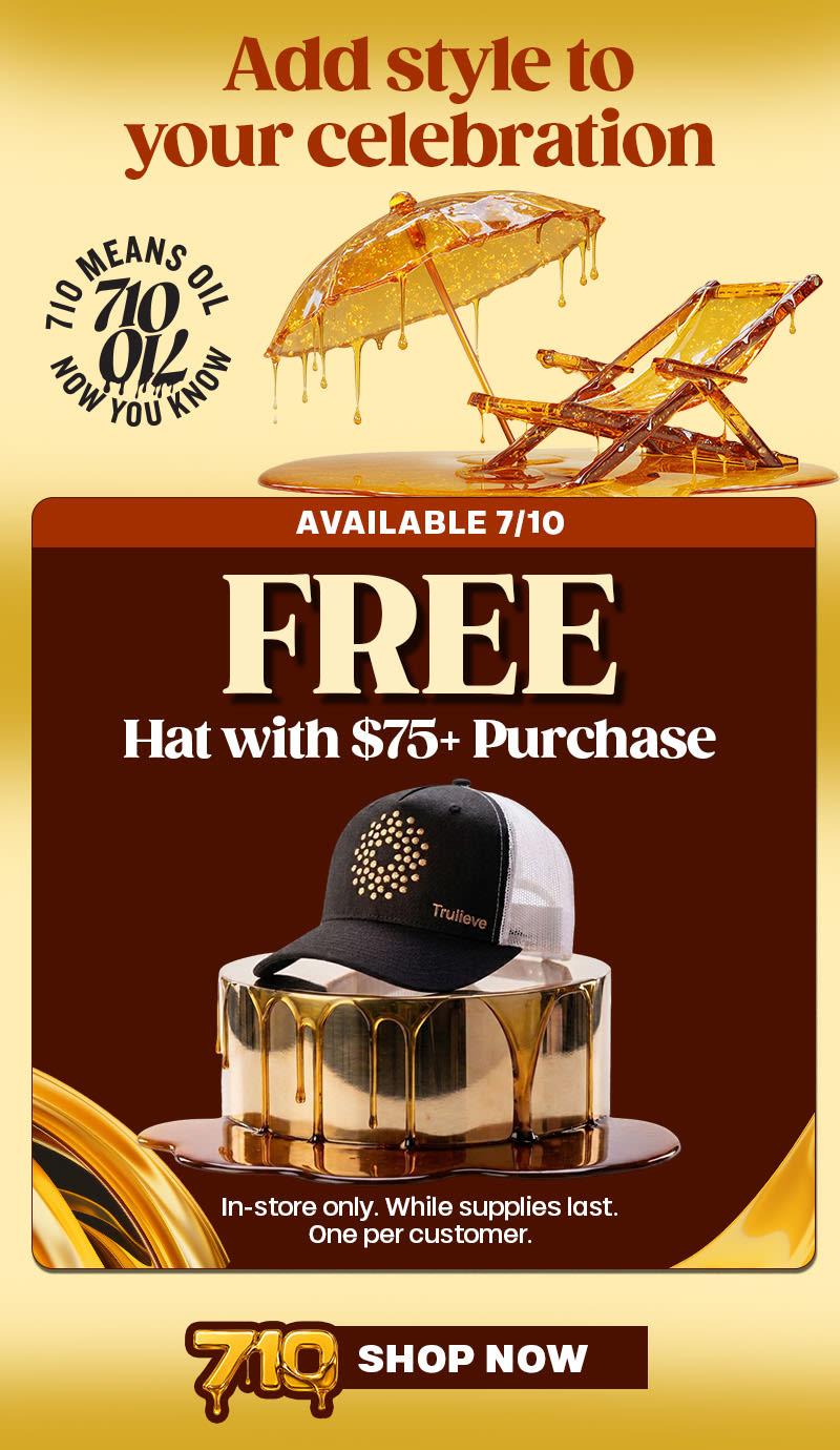 Free Hat With $75+ Purchase On 7/10 - Cannabis deal image