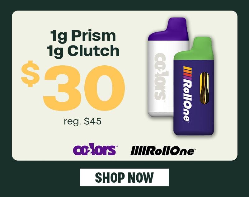 Save $15 on 1g Prism and 1g Clutch
