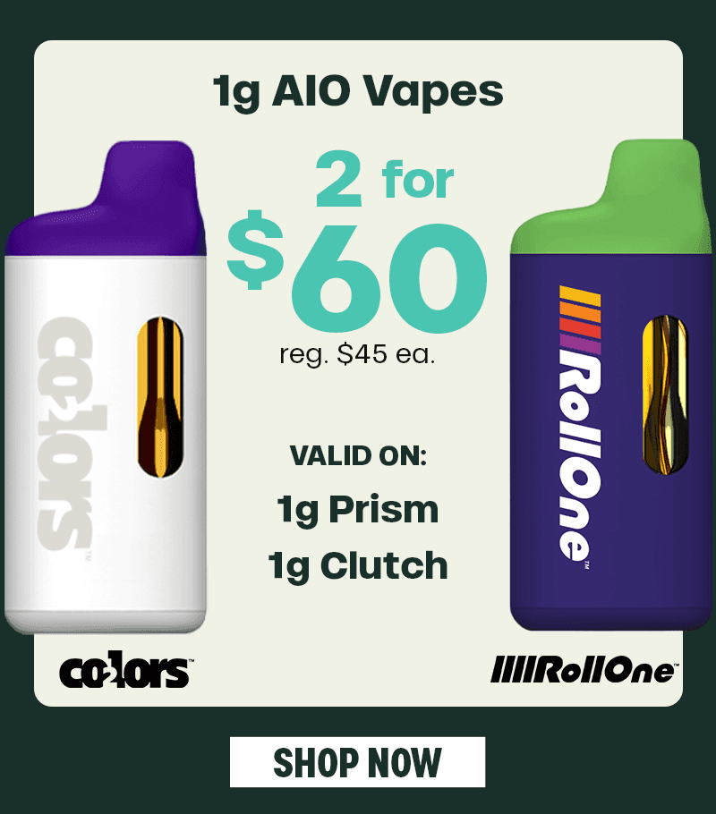 2 for $60 on 1g AIO Vapes - Cannabis deal image