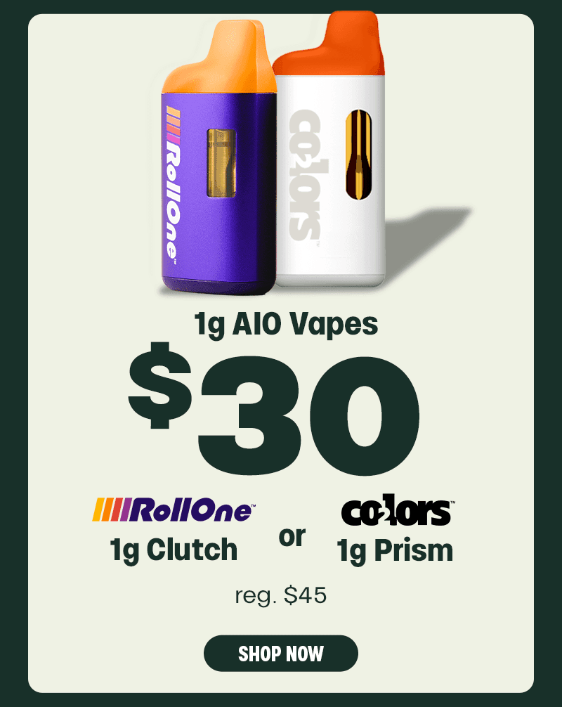 $30 1g AIO Vapes - RollOne & Colors - Cannabis deal image