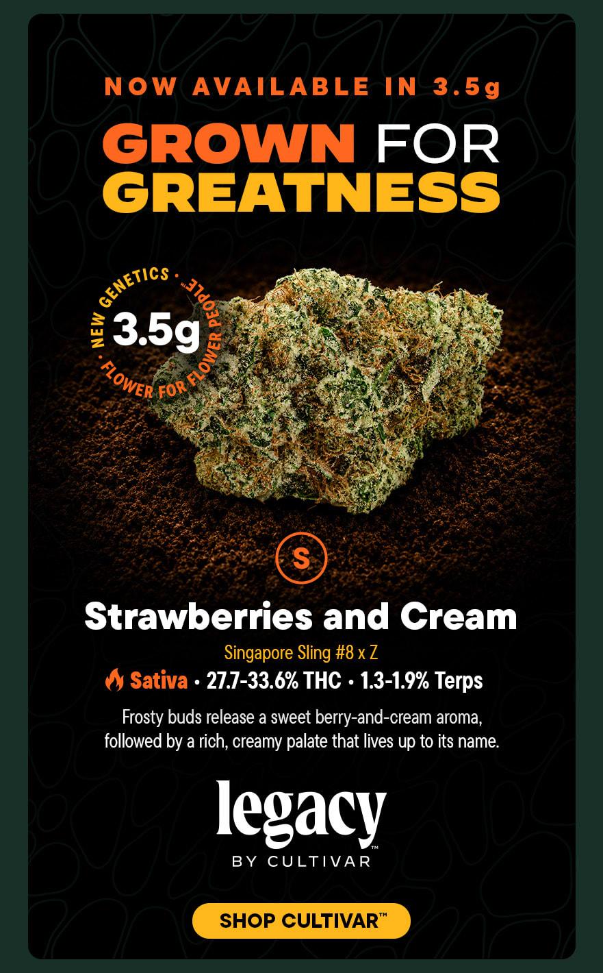 Strawberries and Cream 3.5g Now Available