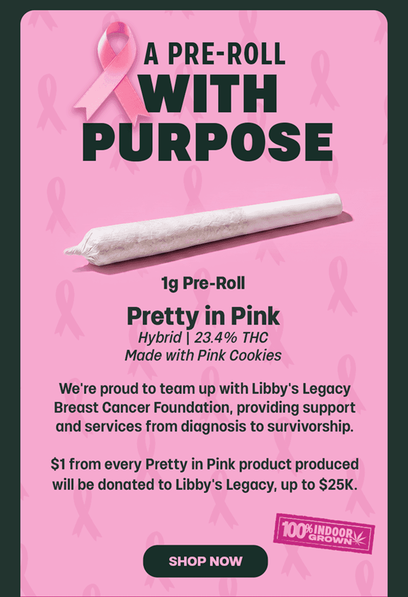 Pretty in Pink Pre-Roll for Breast Cancer Support - Cannabis deal image