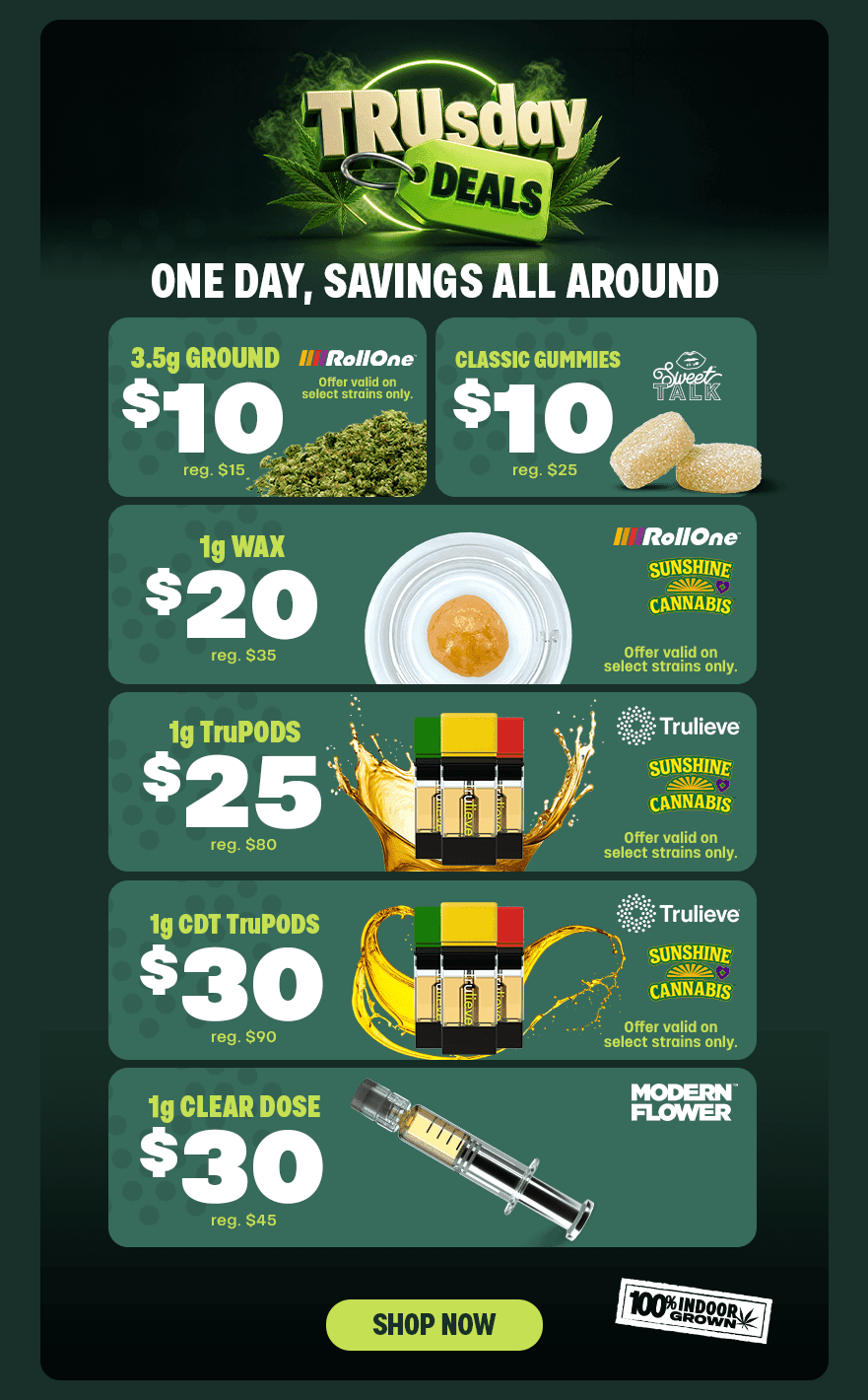 TRUsday Deals: One Day Savings All Around - Cannabis deal image