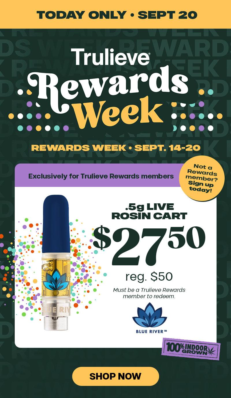Rewards Week Live Rosin Cart $27.50 - Cannabis deal image