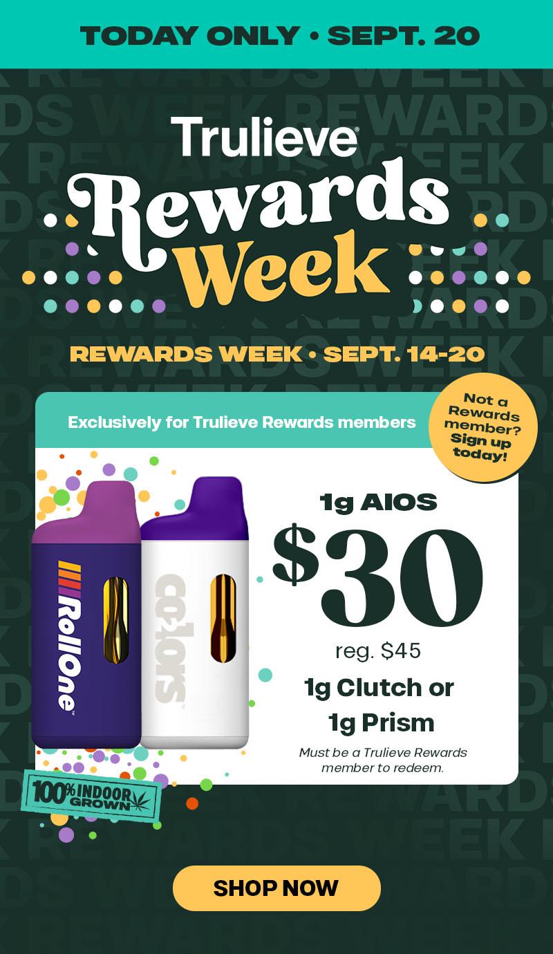 Trulieve Rewards Week $30 Vape Deal - Cannabis deal image