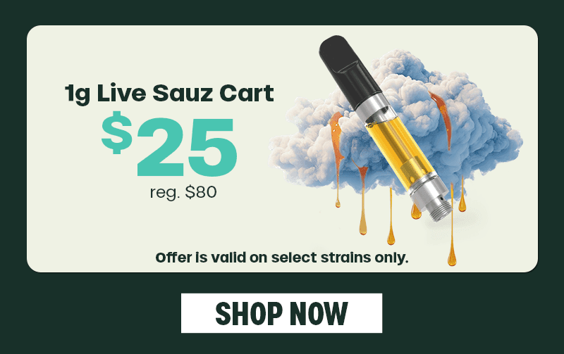 1g Live Sauz Cart $25 - Cannabis deal image