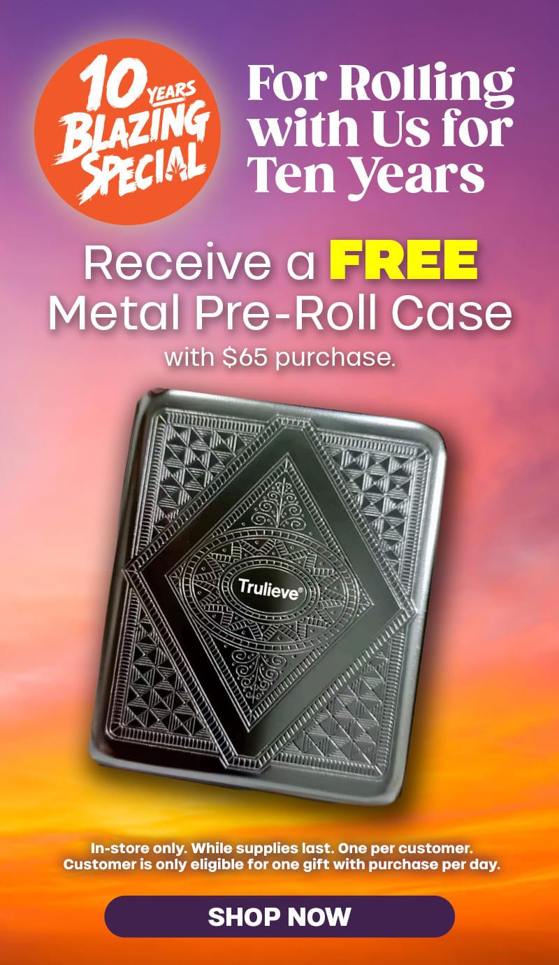 Free Metal Pre-Roll Case with $65 Purchase - Cannabis deal image