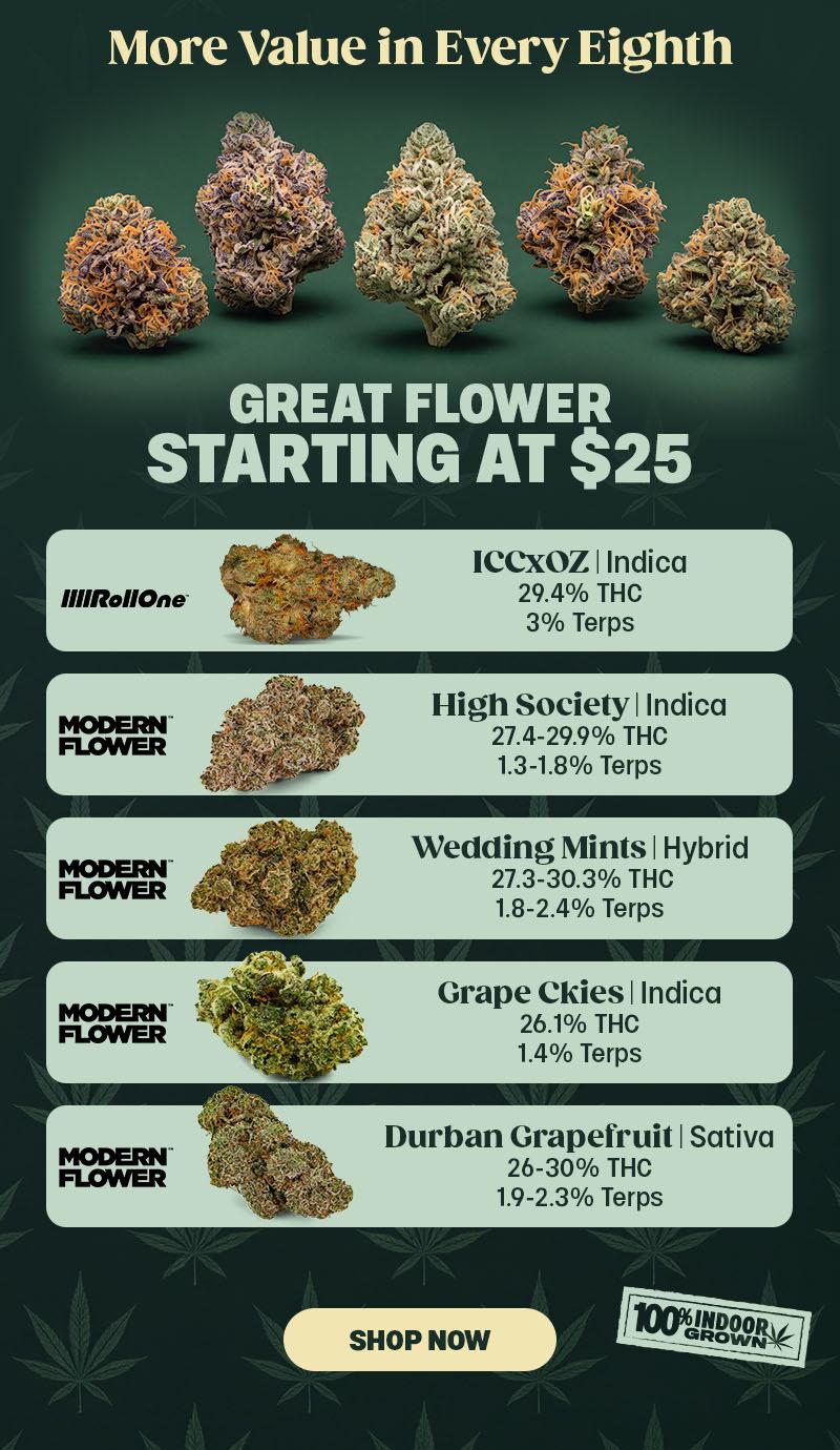 Great Flower Starting At $25 - Cannabis deal image