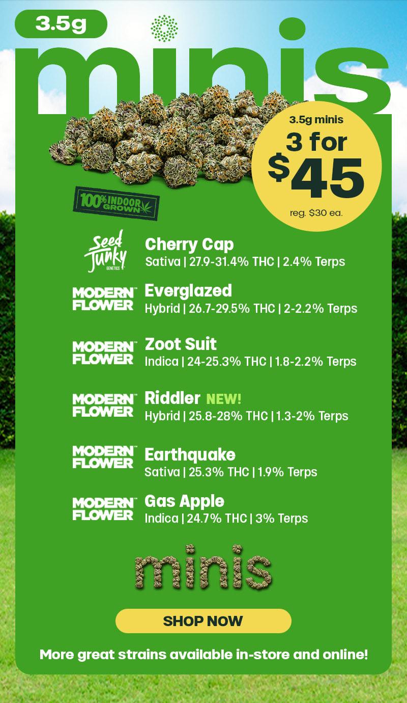 3.5g Minis 3 for $45 Deal - Cannabis deal image