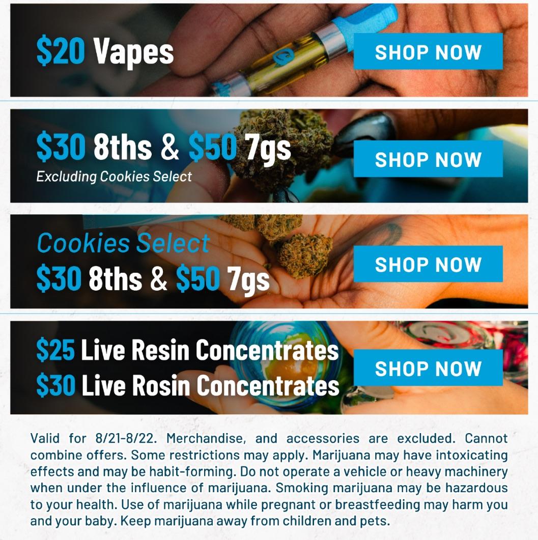 Deals on Vapes, Flower & Concentrates