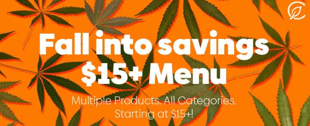 Fall into Savings with $15+ Menu - Cannabis deal image