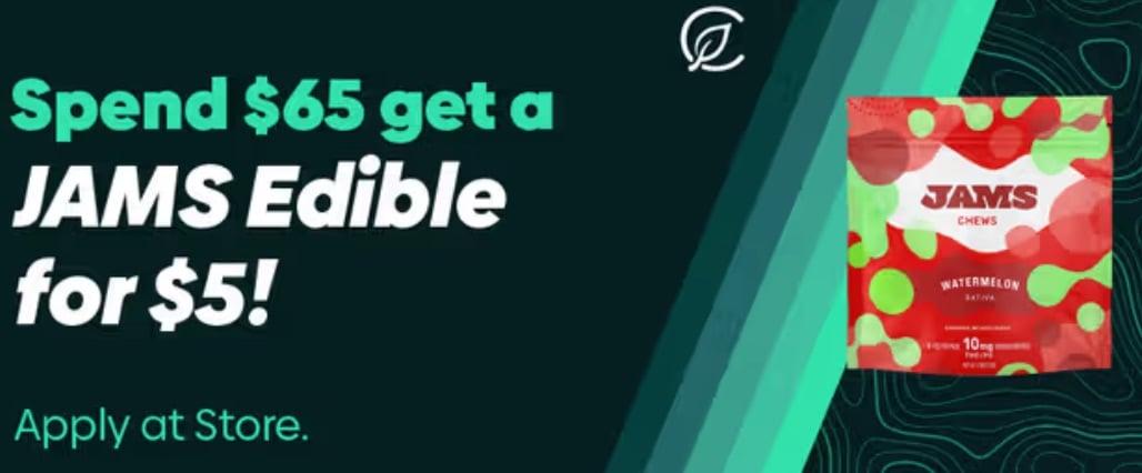 Spend $65, Get JAMS Edible for $5 - Cannabis deal image