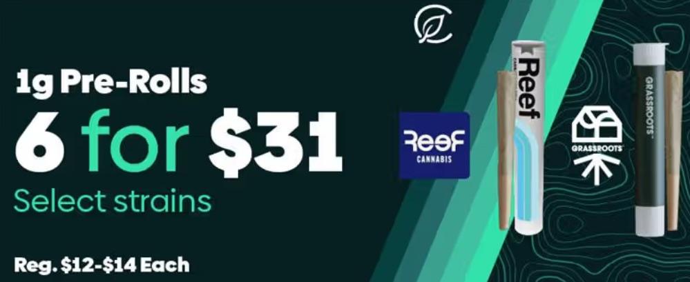 6 1g Pre-Rolls for $31 - Cannabis deal image