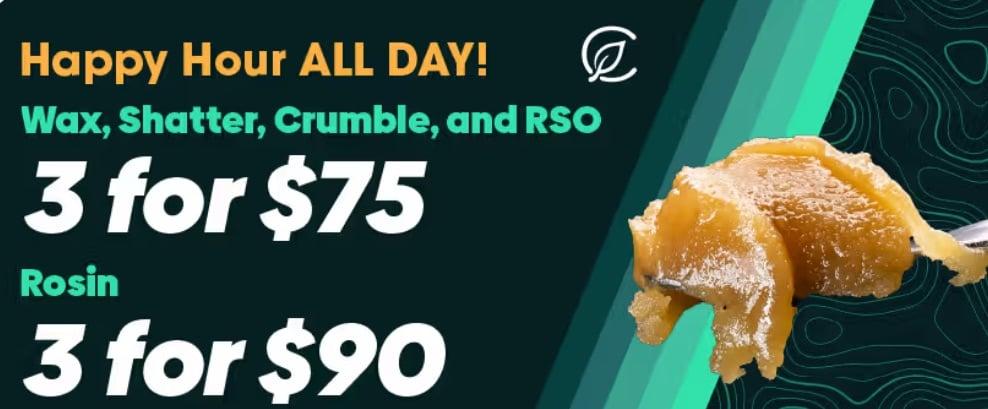 Happy Hour Concentrates & Rosin Deals