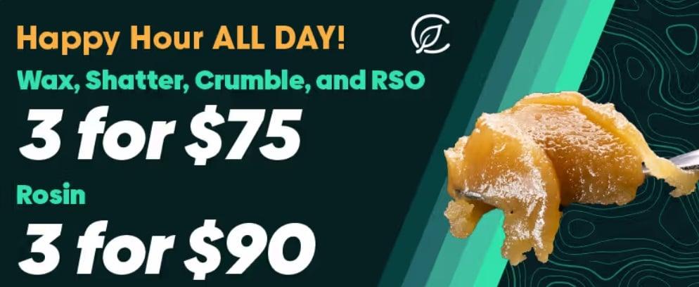 Happy Hour Concentrates Deals All Day! - Cannabis deal image