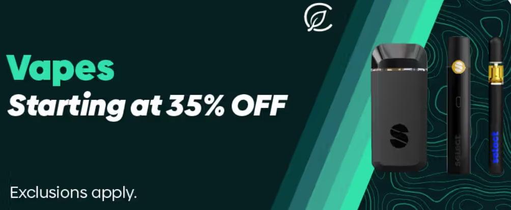 Vapes Starting at 35% OFF with Exclusions - Cannabis deal image