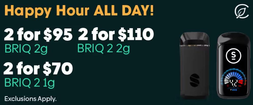 Happy Hour BRIQ Deals All Day - Cannabis deal image