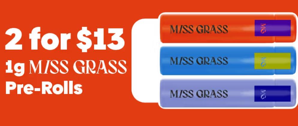 2 for $13 1g Pre-Rolls - Cannabis deal image