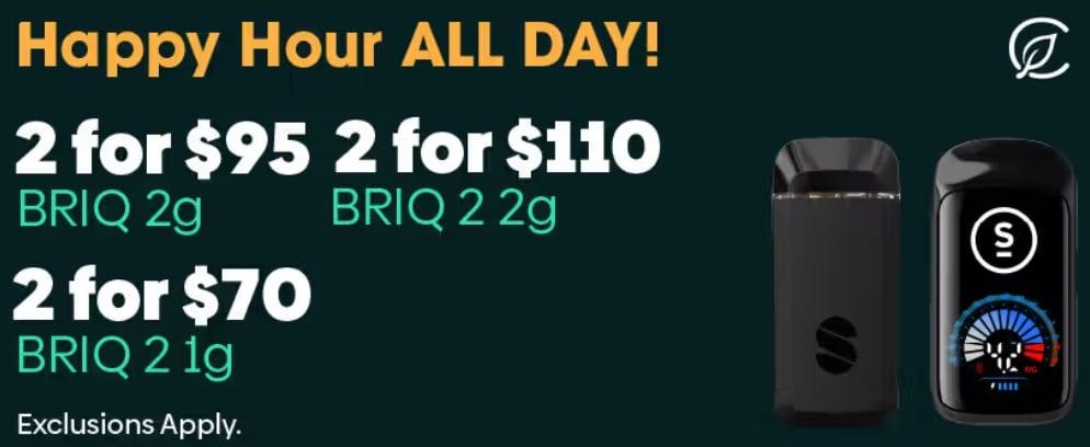 Happy Hour Deals on BRIQ Vapes - Cannabis deal image