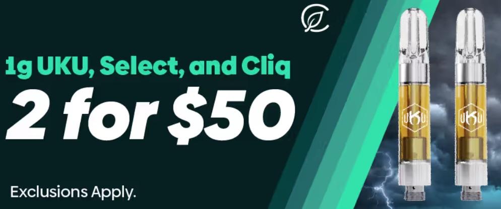 1g Cartridges 2 for $50 Special - Cannabis deal image